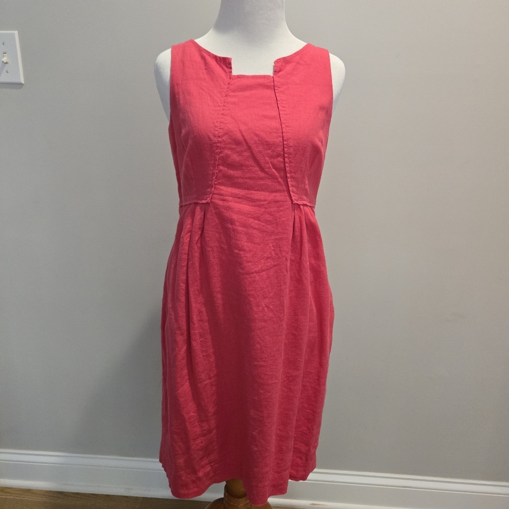 Anthropologie Edme & Esyllte Pink Linen Shift Dress, Size 4